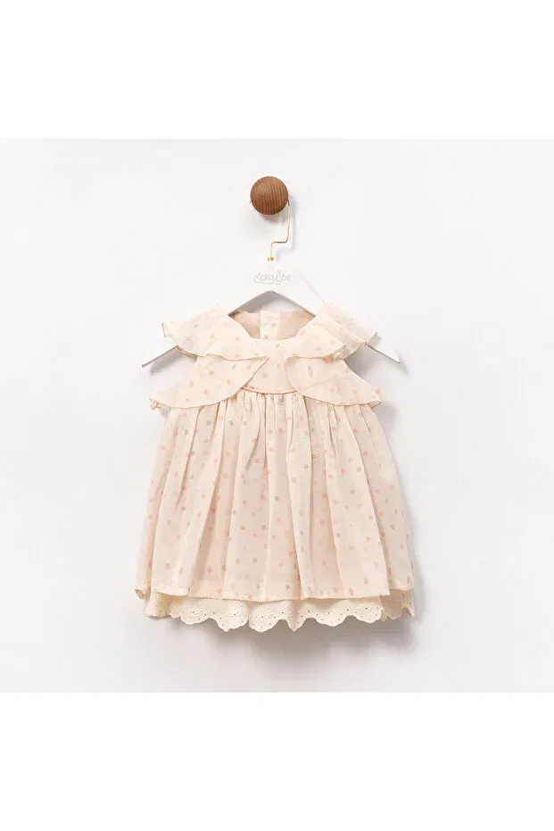 Детское платье для девочек с принтом Laura Polka Dot Ministok, Beige