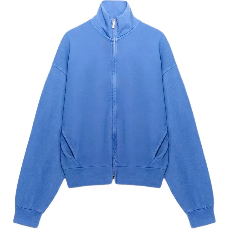 Женская куртка с воротником-стойкой Dark Blue ZARA, Темно-синий