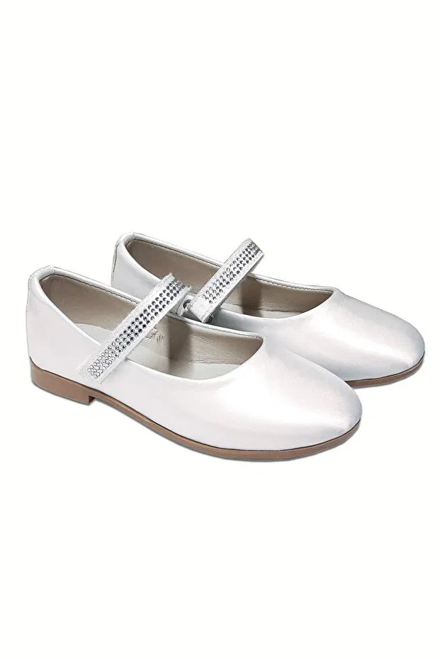 Детские балетки для девочек с сатином Welissa, White