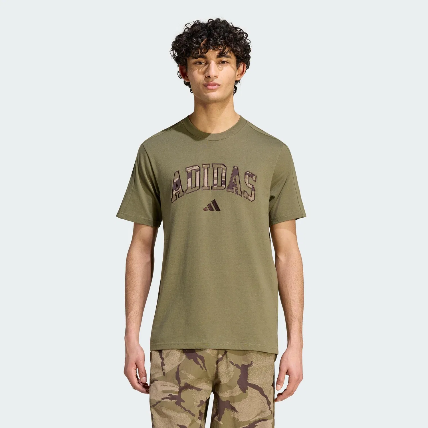Мужская футболка с камуфляжным принтом Seasonal Essentials Camo Adidas, Khakibeige Bunt