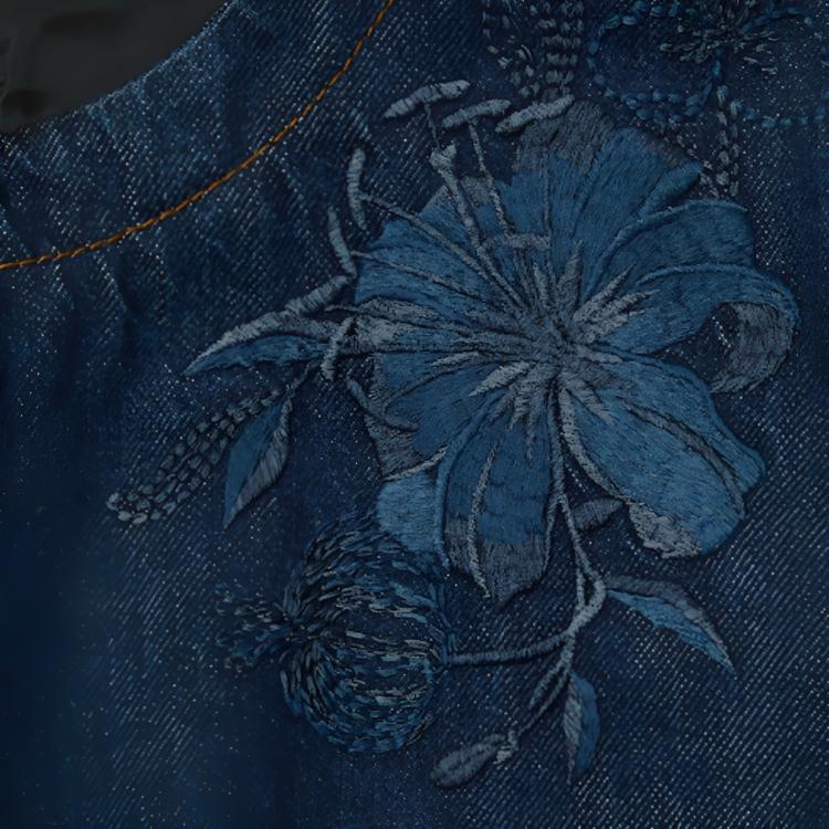 Джинсовое платье с вышивкой Gucci, синий — фото 3