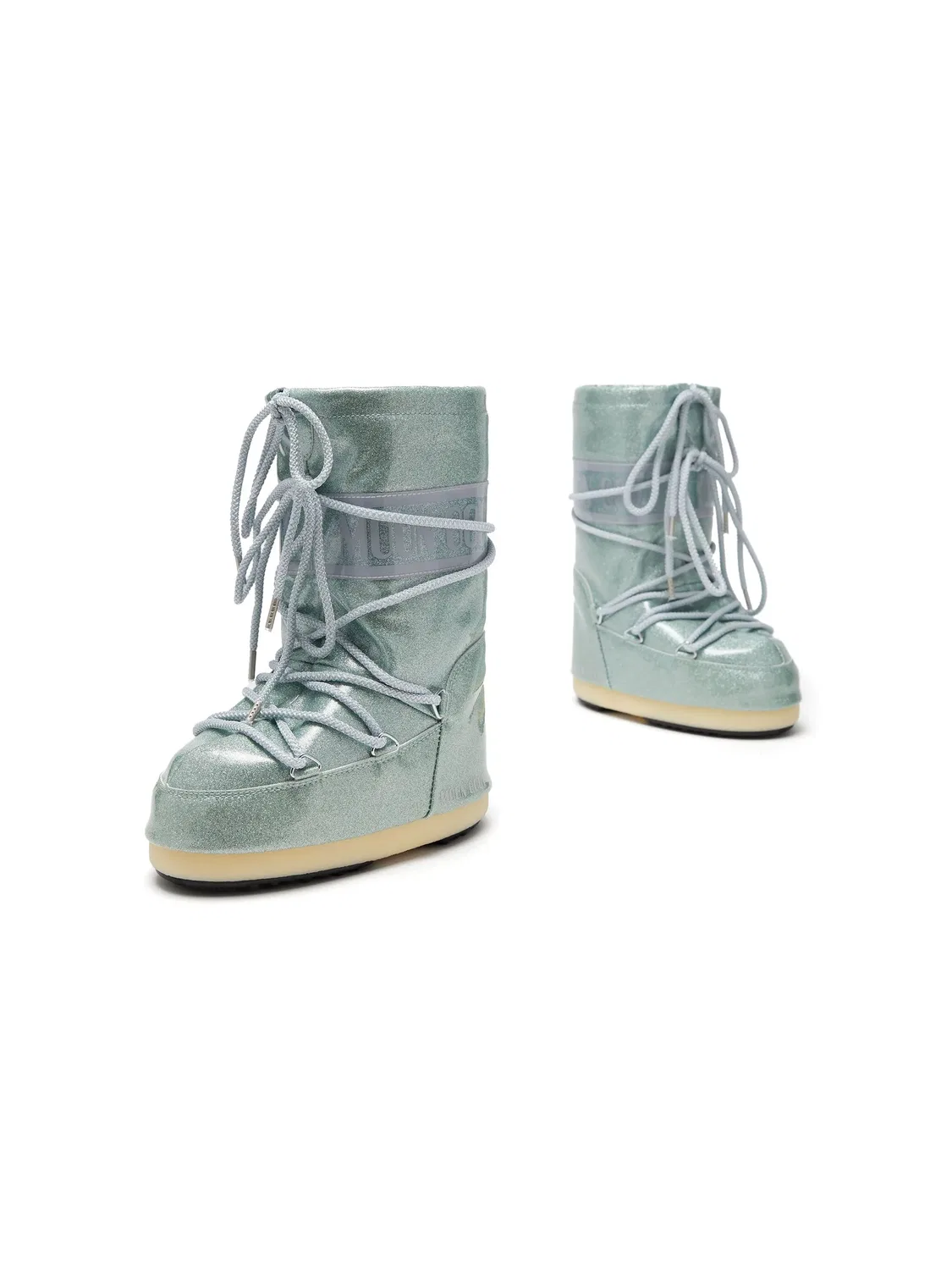 Снежные ботинки с блестками Moon Boot, светло-голубой — фото 4