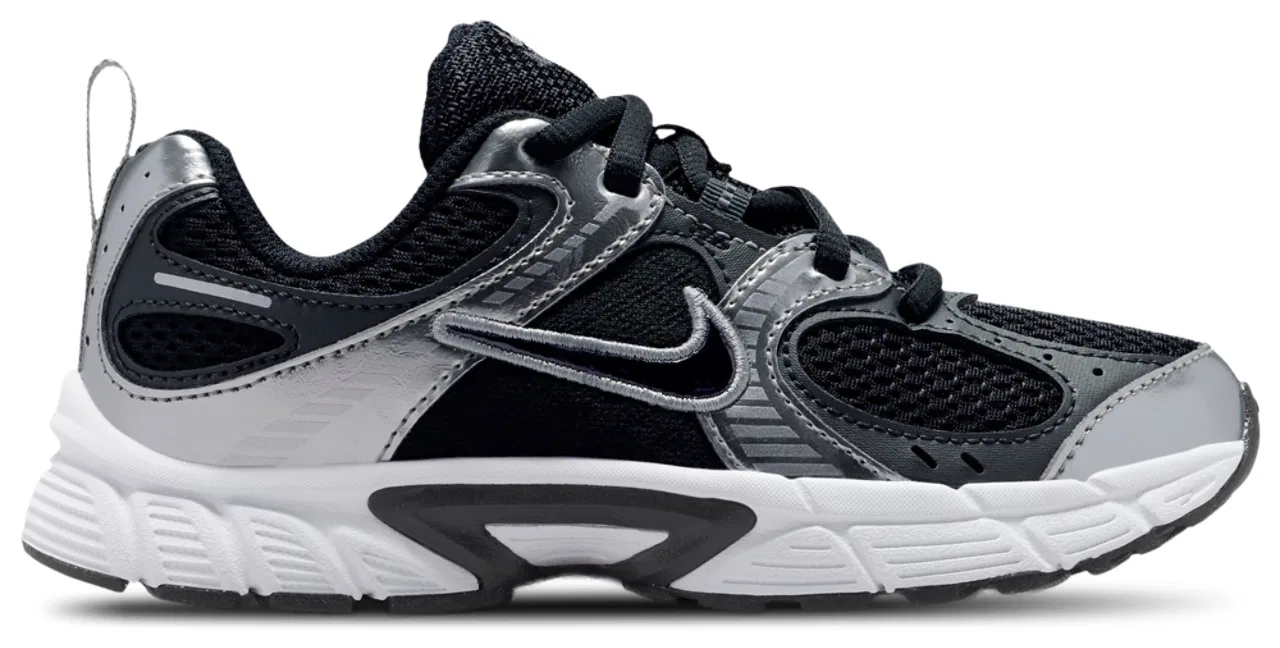 Детские кроссовки для мальчиков с эластичными шнурками V5 RNR Lace Nike, Black Metallic Silver White