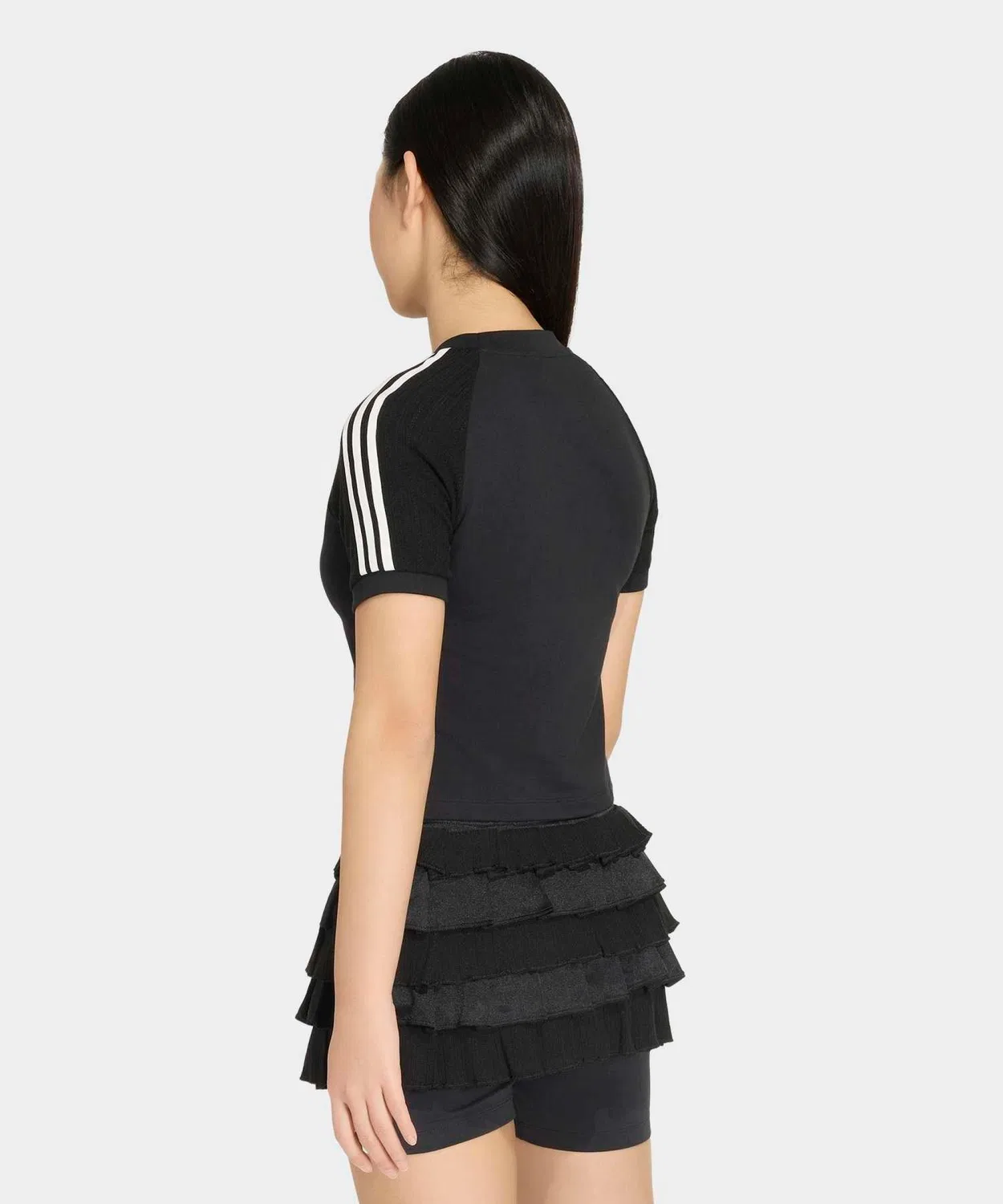 Детская футболка с длинным рукавомSlim Knit Three Stripes Adidas Originals, Black — фото 2