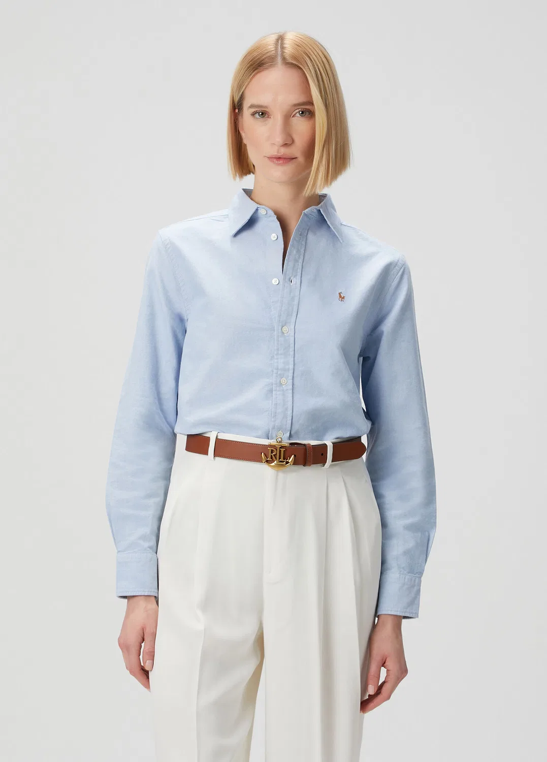 Рубашка Oxford Classic Fit Polo Ralph Lauren, light blue — фото 3