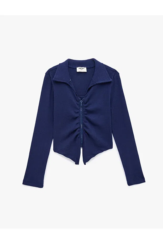 Детское поло для девочек с длинным рукавом Koton, Navy Blue