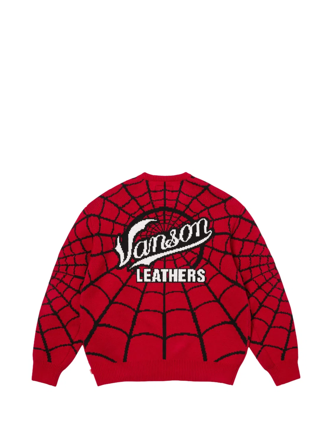 Свитер с принтом Spider-Man из коллаборации с Vanson Leathers x Marvel Supreme, красный — фото 2