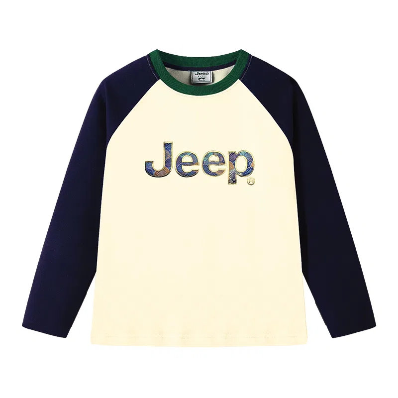 Детская футболка с круглым вырезом с принтом Jeep, Beige Brown — фото 3