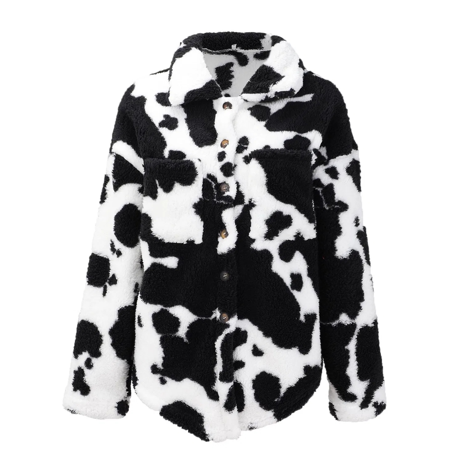 Женская куртка Teddy Outdoor с принтом, Y2K, Bianco — фото 3