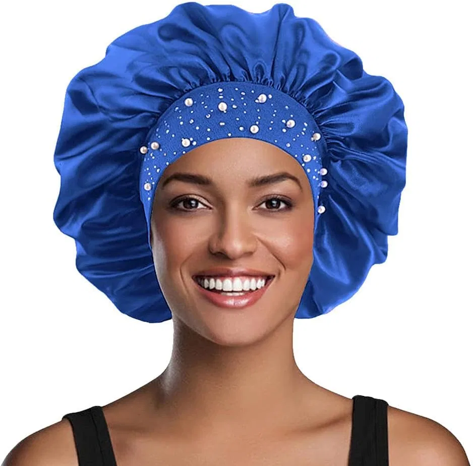 Шапочка для душа Sparkly Pearl Rhinestone Satin Bonnet, YeeMan, Royal