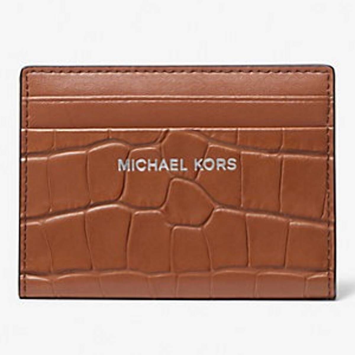 

Кошелек Michael Kors Hudson Crocodile Embossed Leather Bifold, коричневый