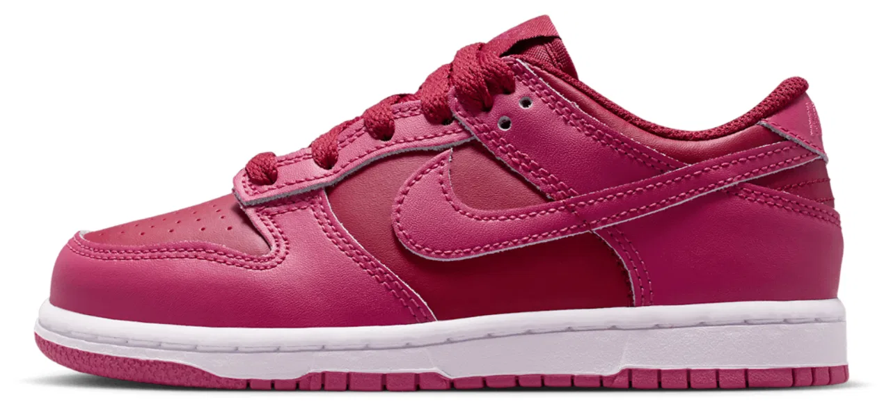 Кроссовки для мальчиков Nike Dunk Low, цвет Sweet Beet/Sweet Beet/Team Red — фото 2