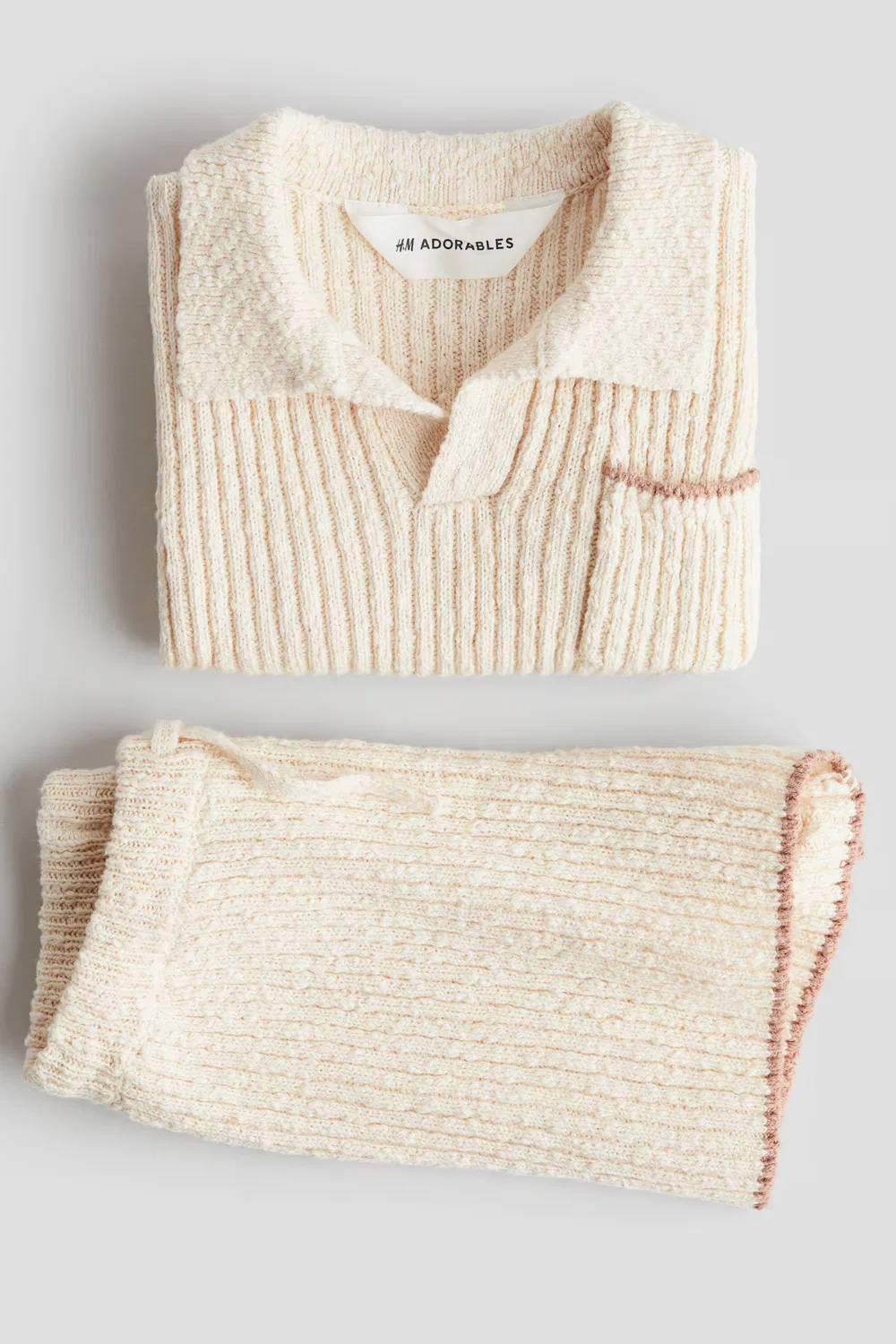 Комплект из 2 предметов, изготовленный из букле H&M, Cremefarben — фото 2