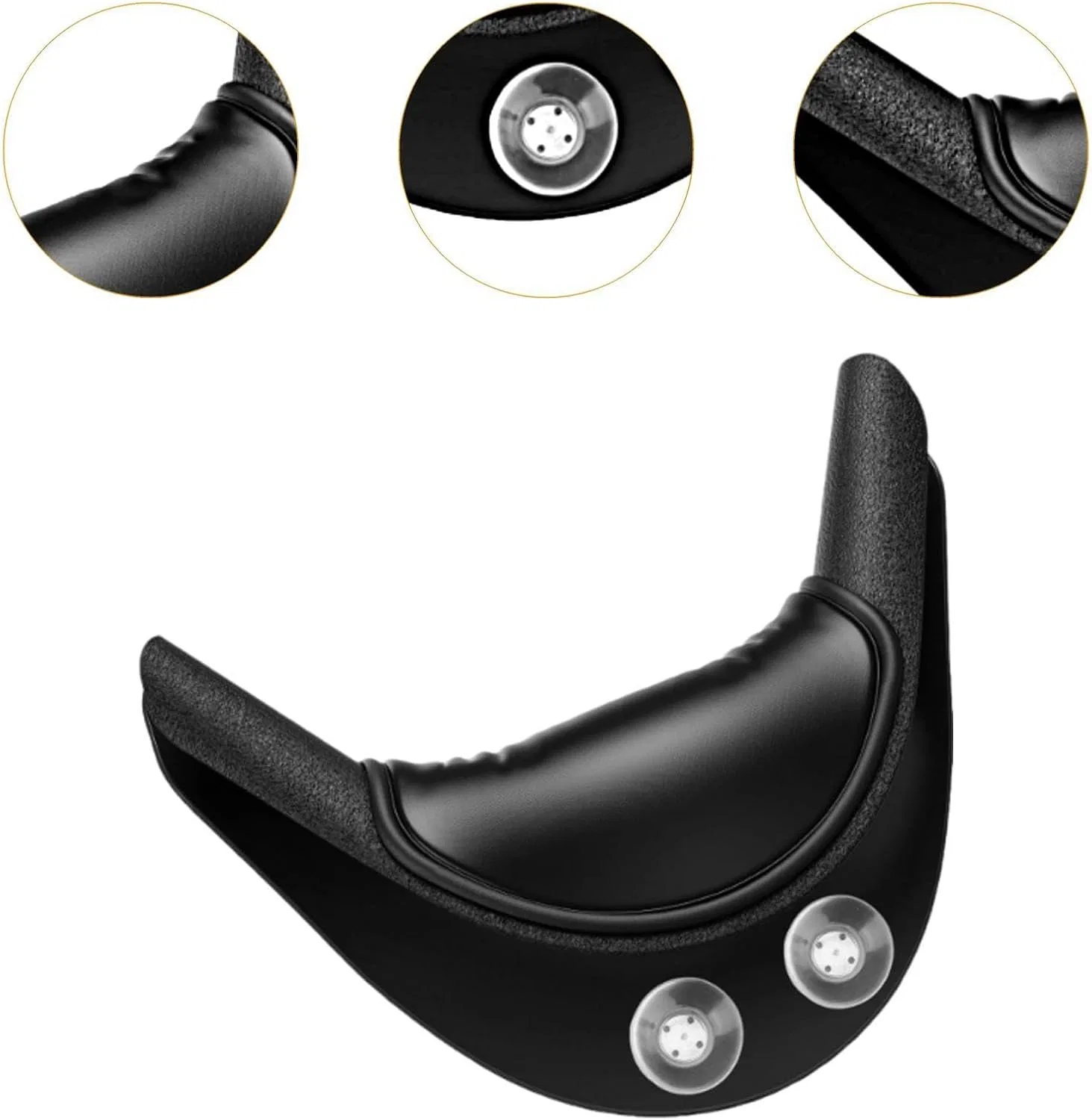 Подушка для шеи, misppro, PU-кожа и силикон, 20,5x16 см, Schwarz — фото 2