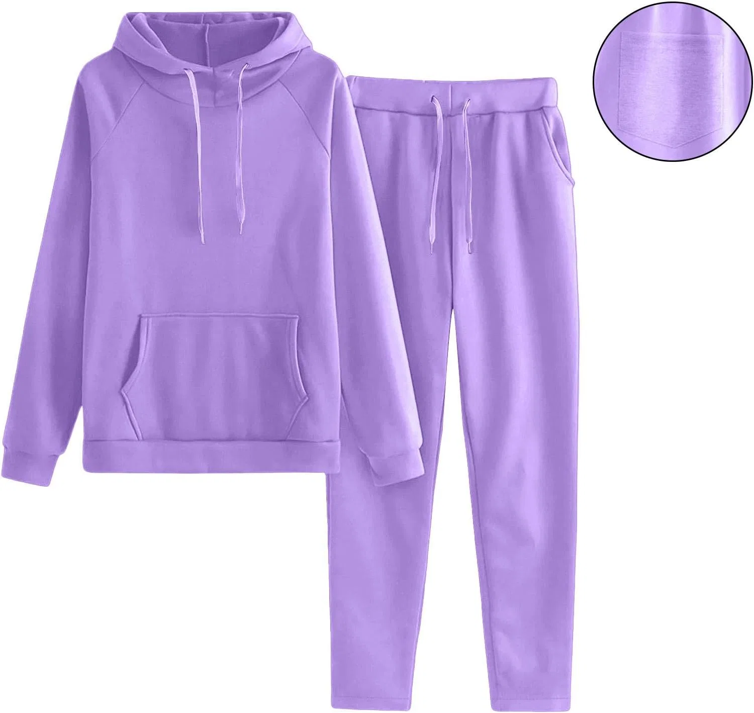 Женский спортивный комплект из худи и брюк с принтом, A#01 Purple — фото 2