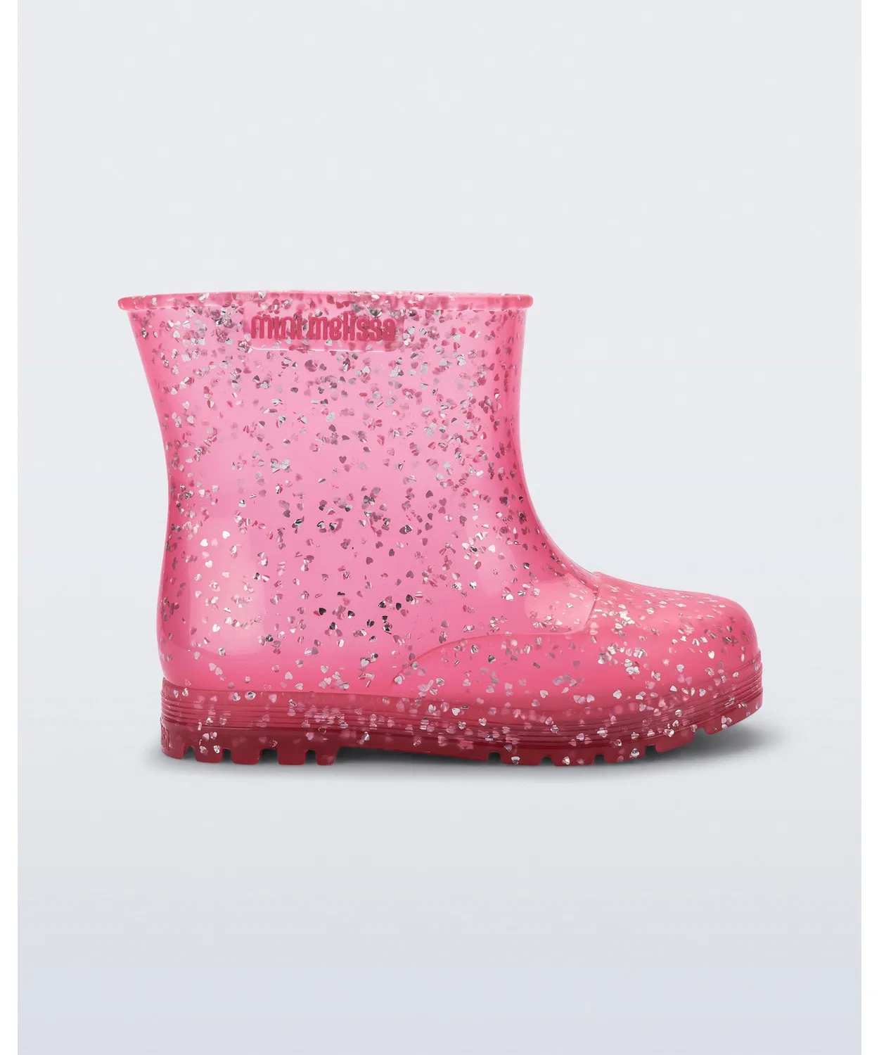 Детские резиновые сапоги с блестками MINI MELISSA WELLY SHINY ELEMENTS BB, melissa, Fuschia Pink