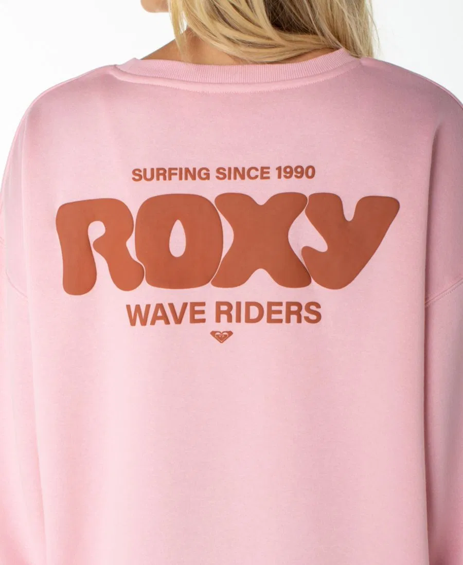 Женский свитшот из флиса с графическим принтом Morning Stroll Roxy, Coral Blsh — фото 4
