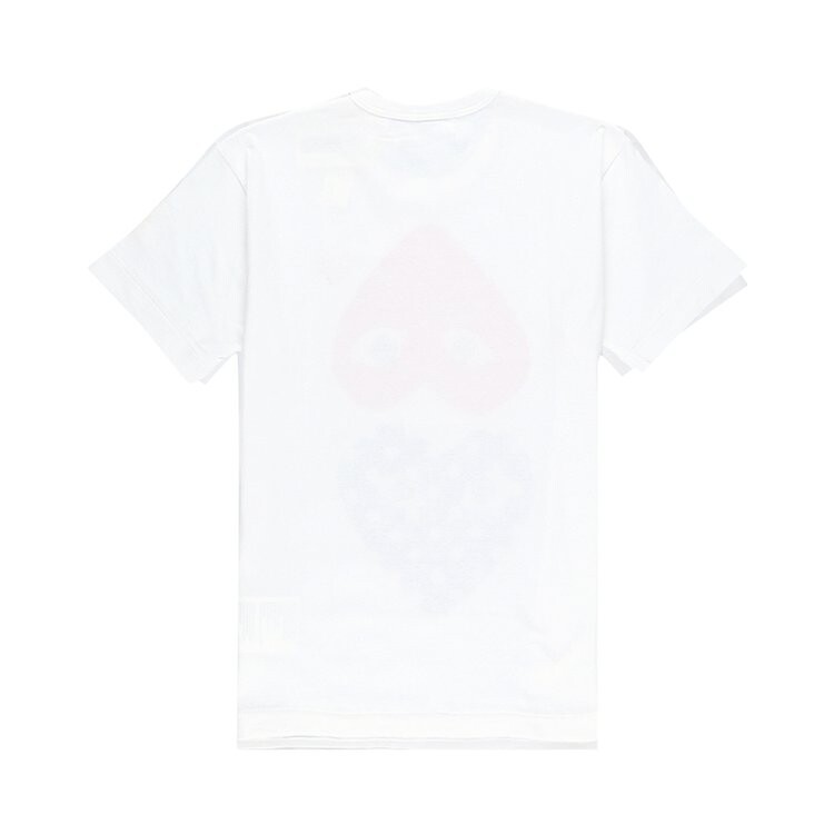 Футболка Comme des Garçons PLAY Polka Dot Mix Heart T-Shirt 'White', белый — фото 3