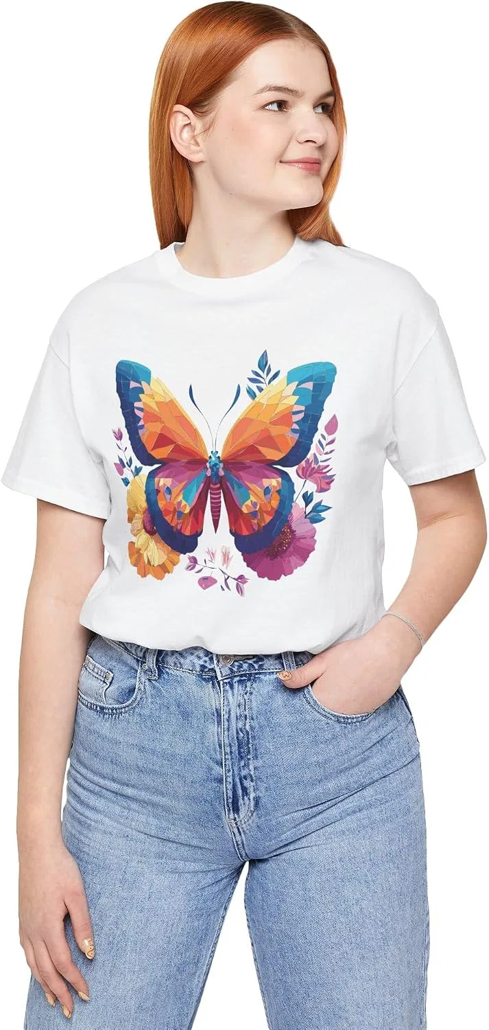 Unisex футболка с бабочкой Bella Canvas 3001, White