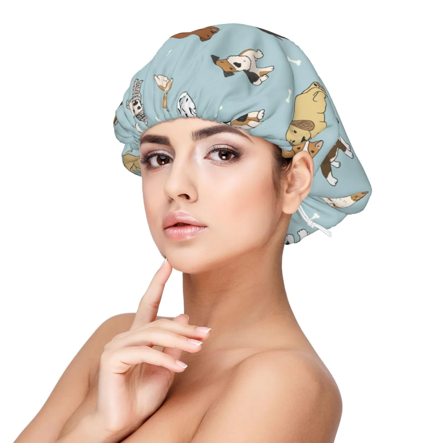 Шапочка для душа Satin Bonnet, Xiso Ver, двойной слой, регулируемая, 33 см