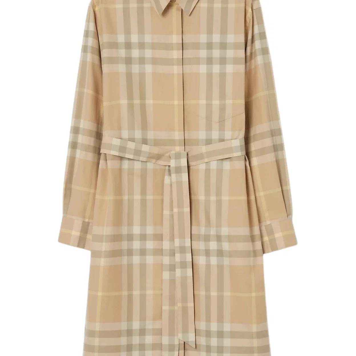 Платье Burberry с длинным рукавом, повседневное, бежевый — фото 3