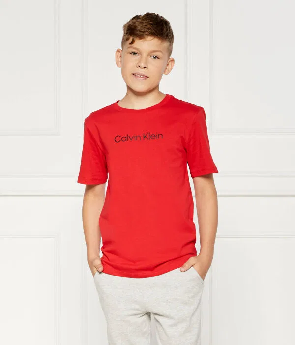 Детский комплект футболок с круглым вырезом 2 штуки Regular Fit Calvin Klein Underwear, красный — фото 3