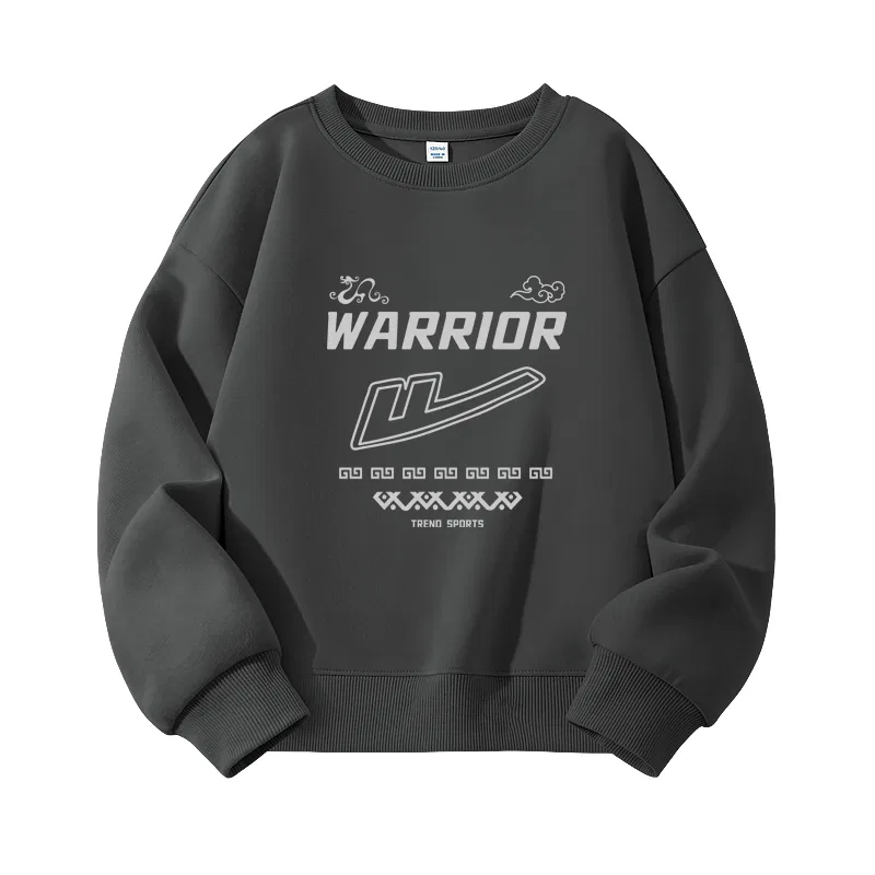 Детский свитшот с круглым вырезом и принтом в полоску Medium Gray H Gray Stripes WARRIOR