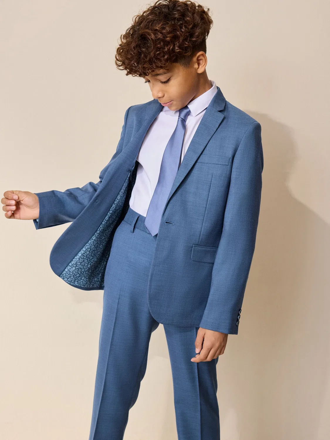 Пиджак однобортный, Tailored Fit, Blue Skinny Fit Suit Jacket Next, синий