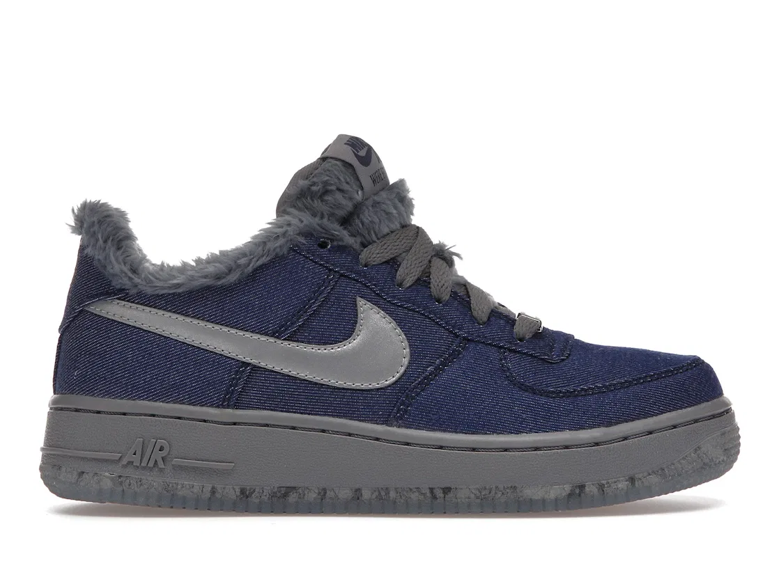 Детские кроссовки Lifestyle с принтом Nike Air Force 1 Low Nike, Denim/Wolf Grey-Ice Blue