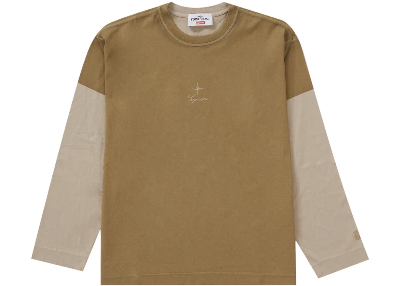 Мужская футболка с длинным рукавом Supreme Stone Island Top, Tan