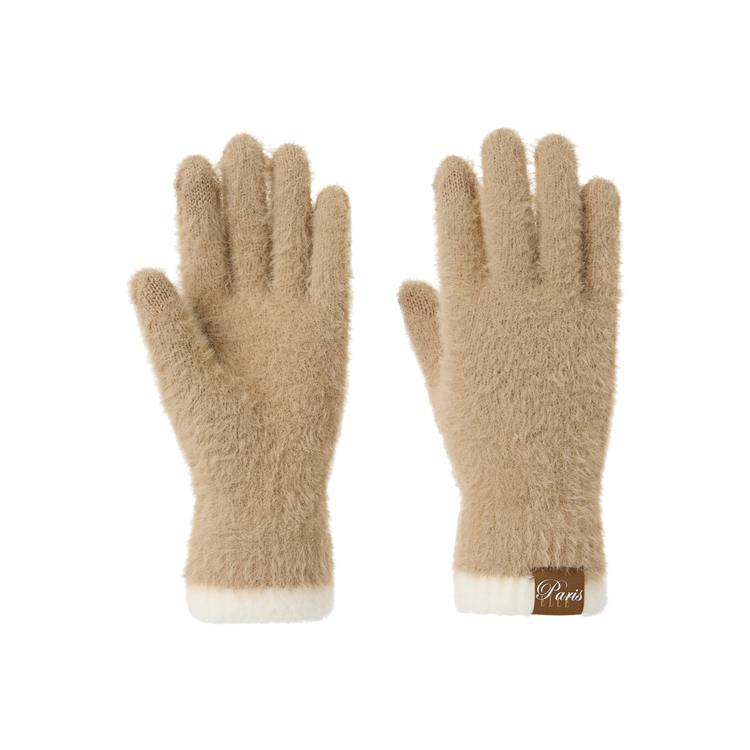 

Перчатки женские из полиамидного трикотажа ELLE, oats camel