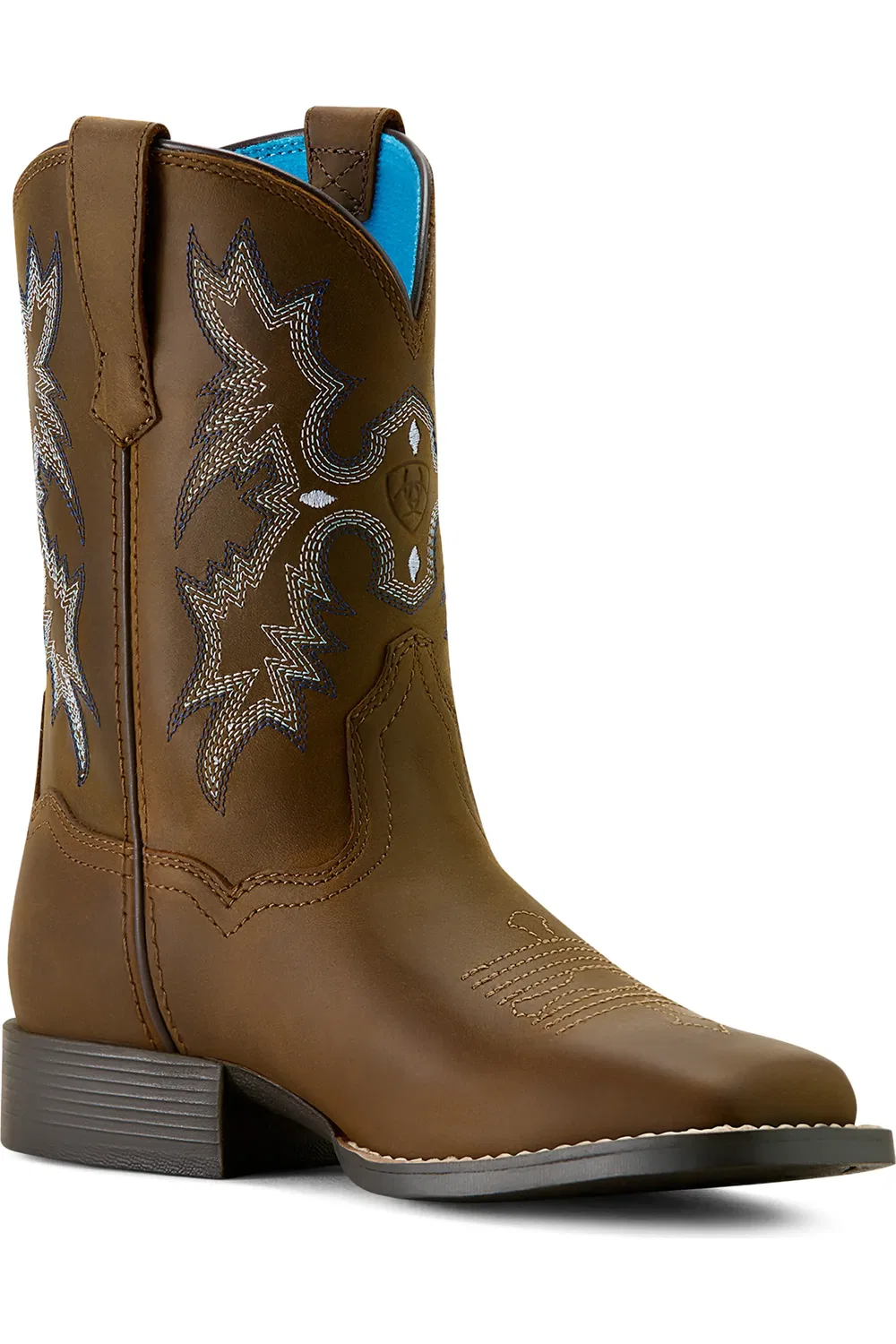 Детские ботинки ковбойские с широким квадратным носком Tombstone Ariat, Distressed Brown