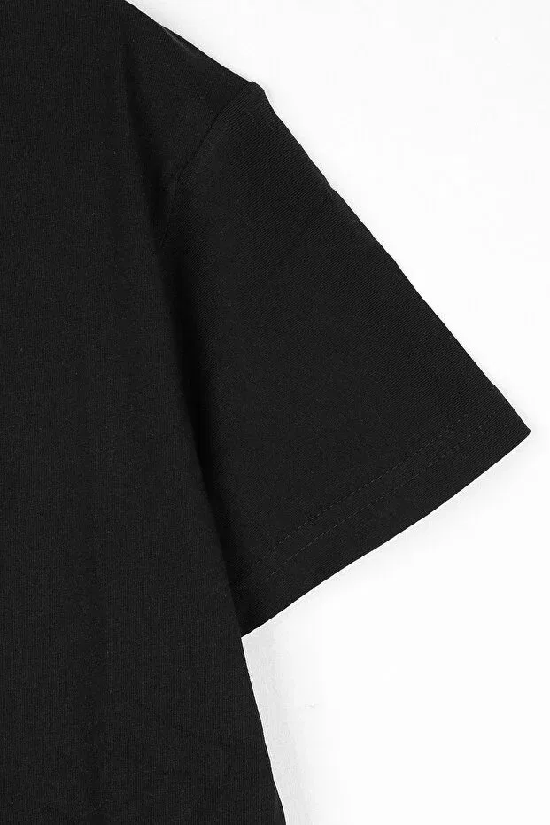 Детская футболка с принтом Unisex kids' crew neck ataturk printed short sleeve t-shirt - 26y 1881 Kinderos, Black — фото 3