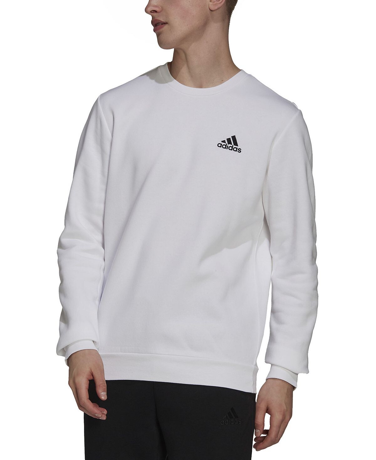 

Мужская флисовая толстовка классического кроя feel cozy essentials с вышитым логотипом adidas, белый