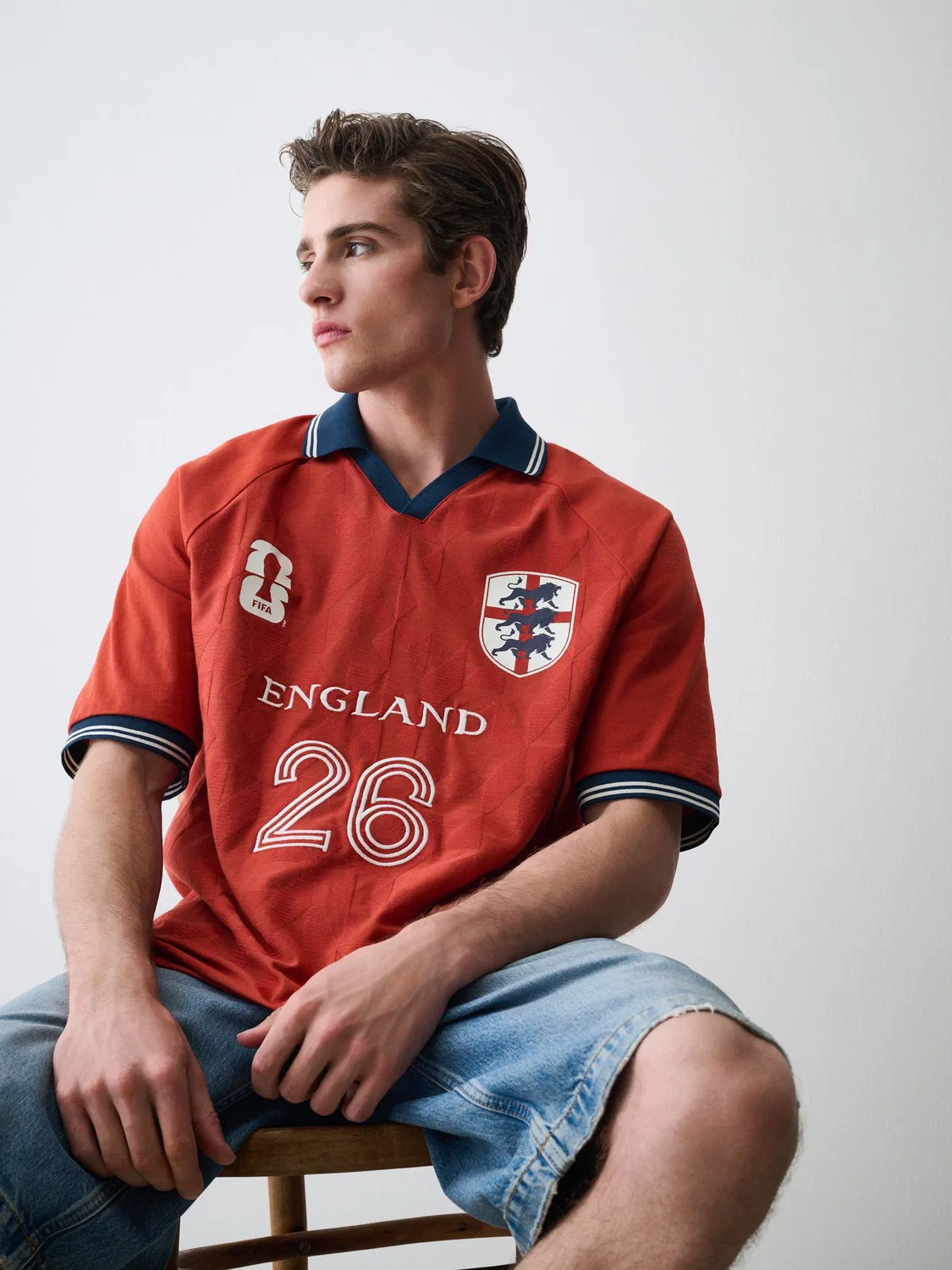 Поло футбольное, модель Red England FIFA Next, красный — фото 2