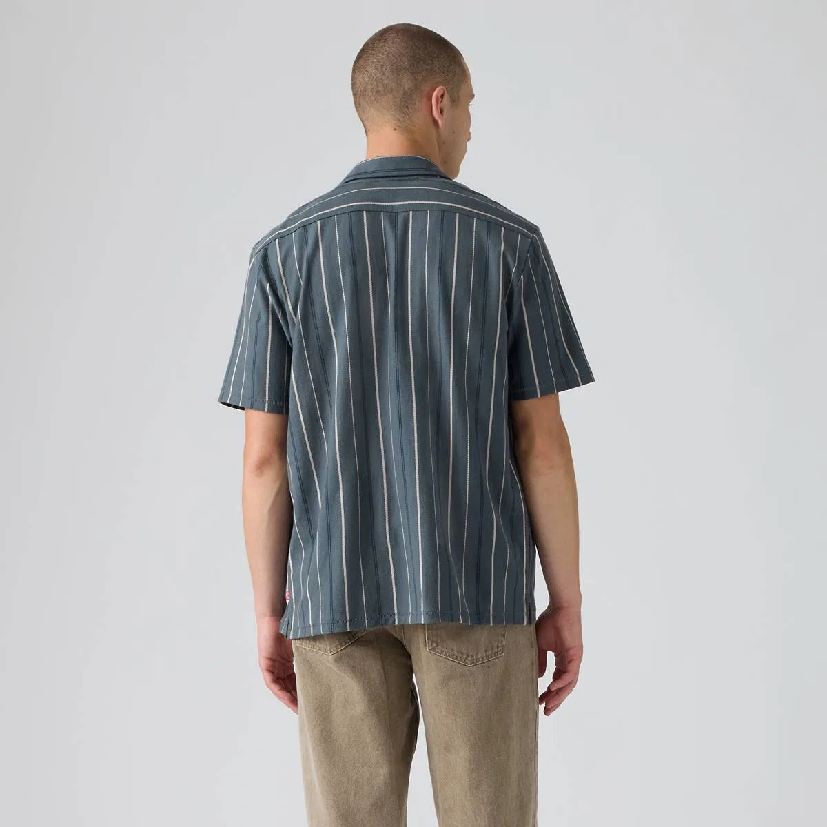 Вязаная походная рубашка Levi's, Belmont Stripe Dark Slate - Blue — фото 4