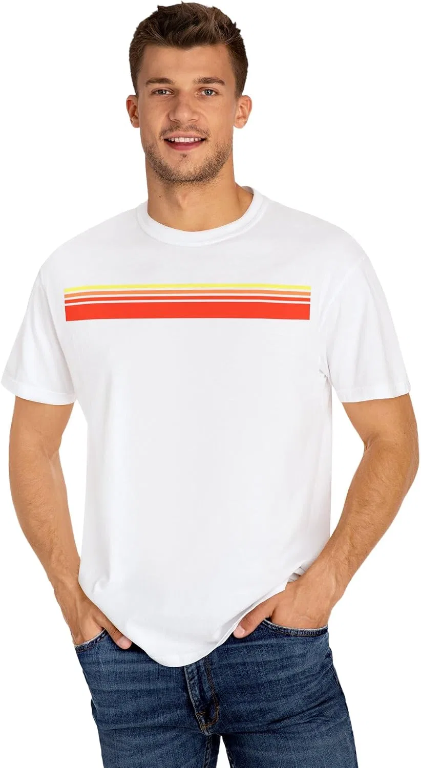 Мужская футболка с ретро-полосками Comfort Colors 1717, White