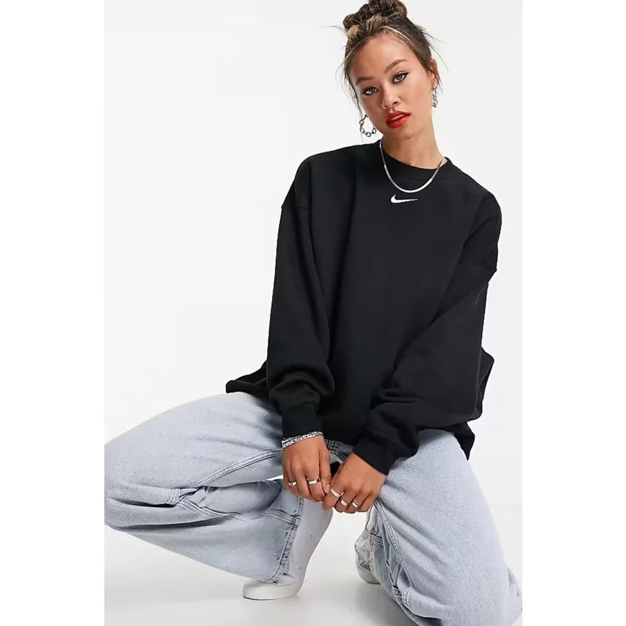 Свитшот женский оверсайз с принтом Phoenix Fleece Nike, Черный