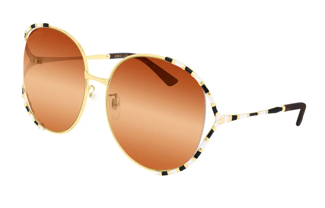 GUCCI Круглые солнцезащитные очки женские Gold, Gold — фото 4