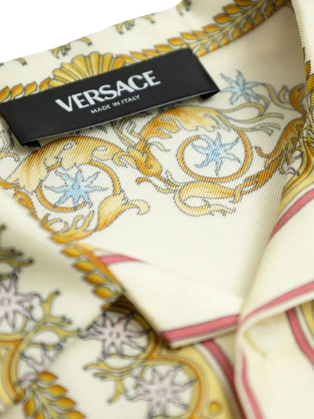 Рубашка с подводным барокко принтом Versace Kids, нейтральный — фото 3