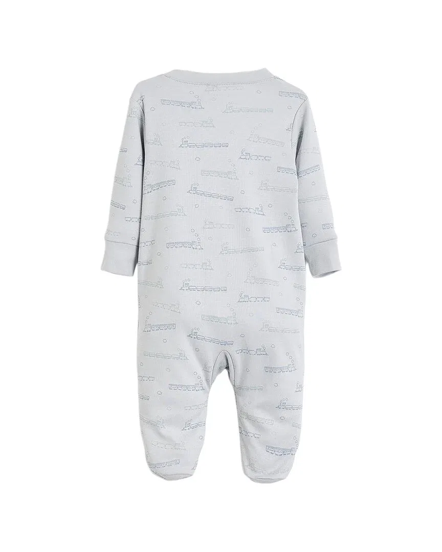 Пижама Babycottons с закрытыми ступнями, серый — фото 2