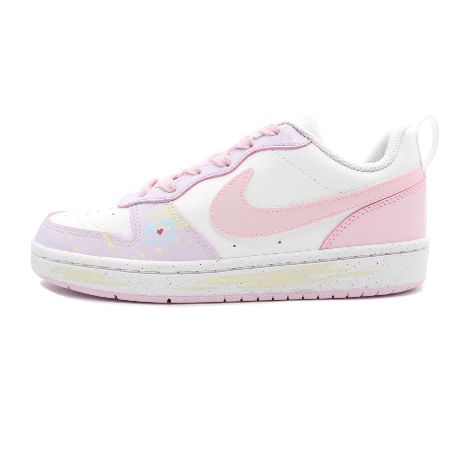 

Кроссовки Nike Court Borough Skateboarding Shoes Women's Low-top White, Pink, Light Purple., светло-фиолетовый