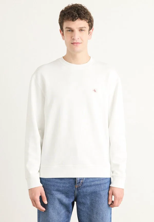 

Толстовка с круглым вырезом и логотипом. Calvin Klein Jeans, Bright White, Белый, Толстовка с круглым вырезом и логотипом. Calvin Klein Jeans, Bright White