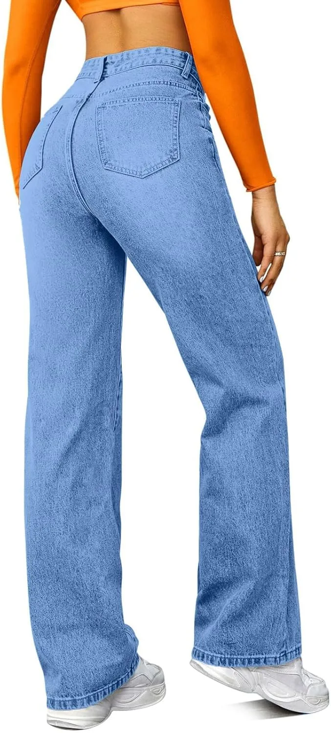 Джинсы женские High Waisted Stretchy Loose Fit с карманами — фото 4