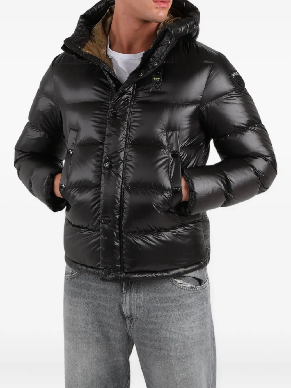 

Стеганое пальто-клеппер с капюшоном Blauer, черный