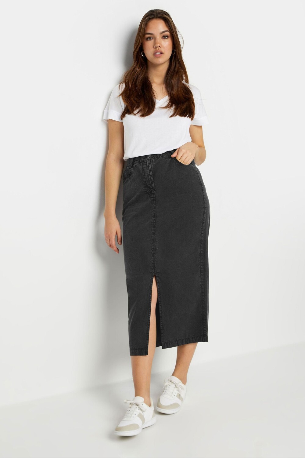 

Легкая юбка кислотной стирки Long Tall Sally, черный