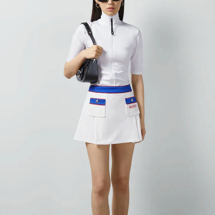 Юбка короткая GUCCI Коллекция Chinese New Year SS24, стиль Casual, цвет Ecru — фото 4