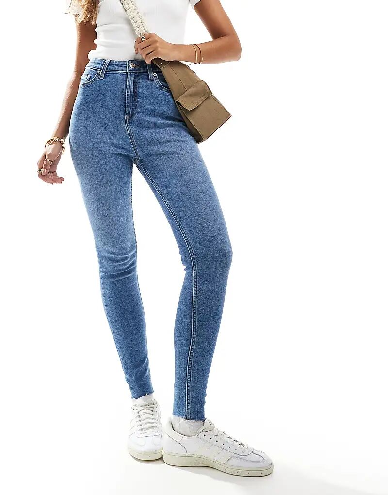 

Узкие джинсы с высокой талией в средне-синем цвете Miss Selfridge