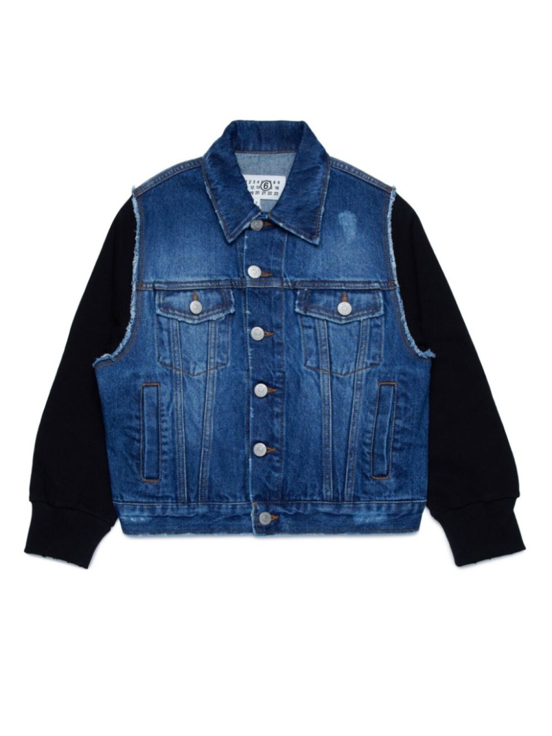 

MM6 Maison Margiela Kids джинсовая куртка со вставками, синий