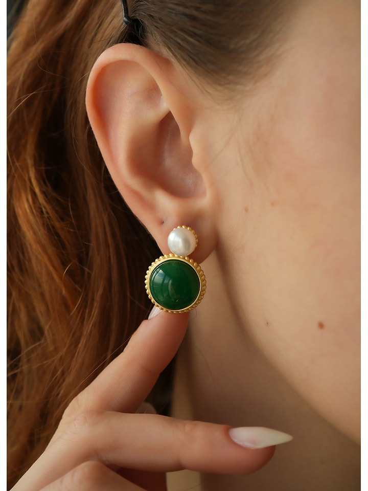 

Позолоченные серьги с жемчугом и драгоценными камнями L'Atelier de Gaia